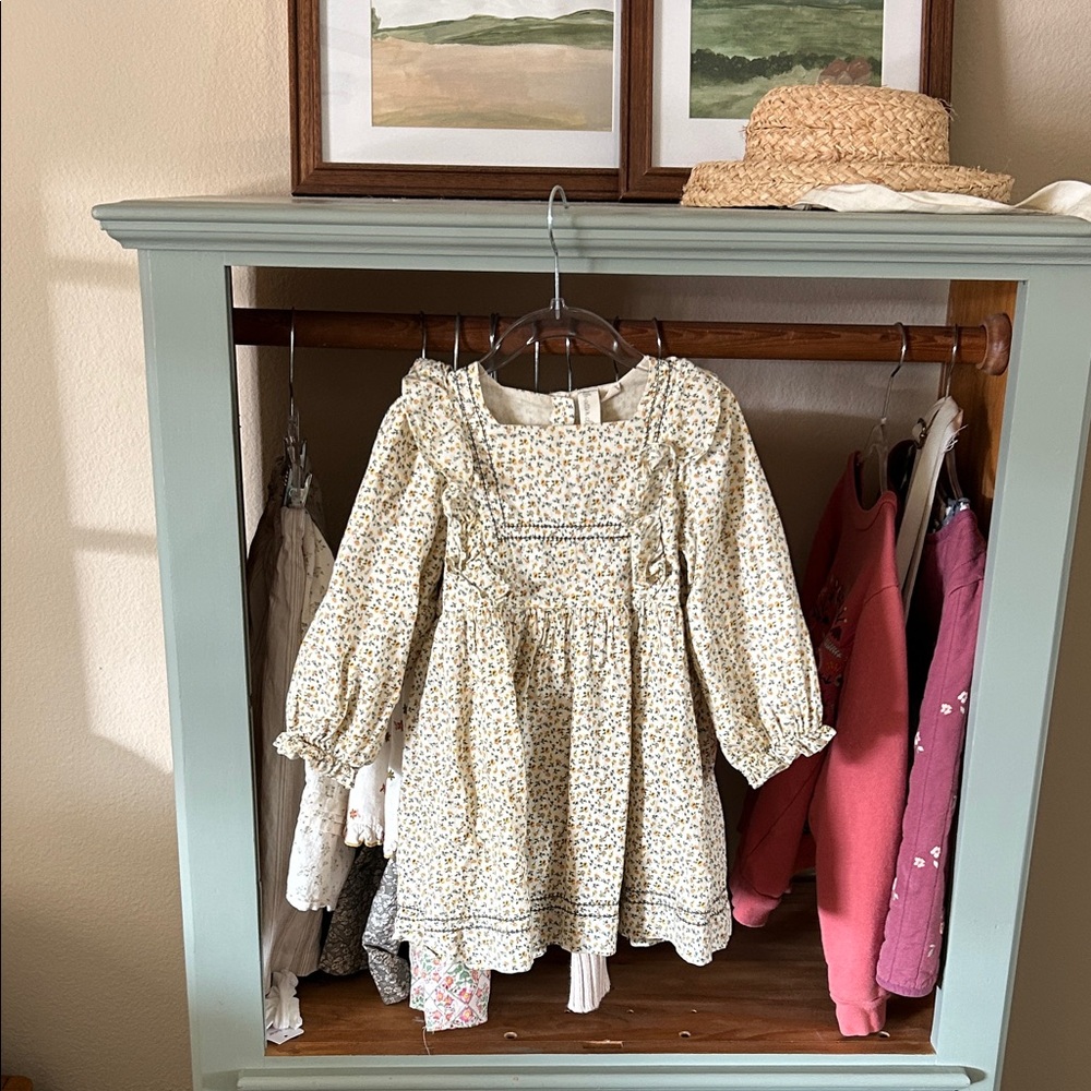 Little Cotton Clothes Floral Cream Kids Dress